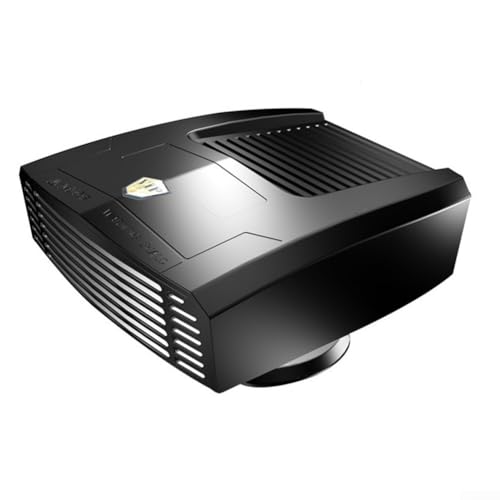 Qualoramall Ventilador eléctrico de 12 V para coche con funciones de calefacción y refrigeración para descongelar el empañamiento y desempañar el parabrisas, ABS portátil, color negro, con cable de