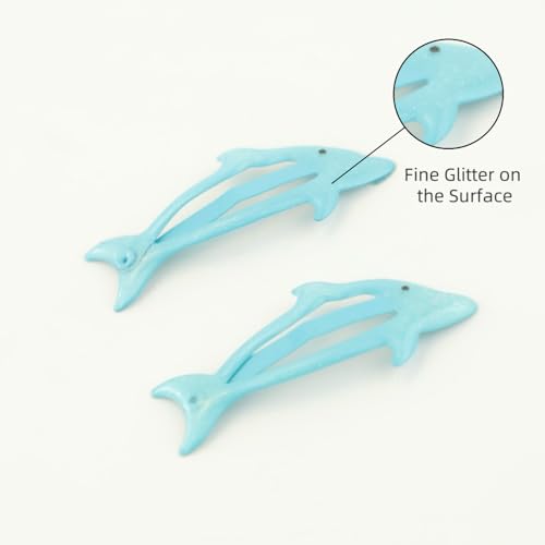 Set 4 Pinzas Delfín Azul Brillante para Cabello miniatura 4