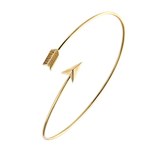 Image of Arrow Bangle Adjustable Wire Wrapped Bracelet Simple Style