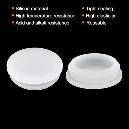 Image of MECCANIXITY 2pcs Silicone Snap in Locking Hole Plugs,38.6mm /1.5 Inch Mounting Diameter Narrow Groove Width 5mm Panel Seal Cover Round for Kitchen Bulkheads Waterproof Sealing Plugs Clear