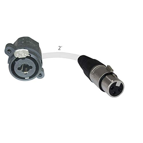 Connecteur XLR femelle blanc pour boîte de montage plancher combo pigtail