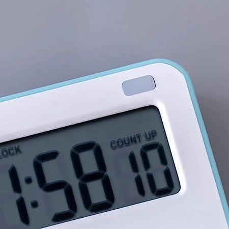 Image of Digital Magnetic Timer Clock, Multi-Function LCD Display Stopwatch with Loud Alarm, Flashing Light, Countdown, Silent Mode & Stand for Study, Kitchen & Office Use