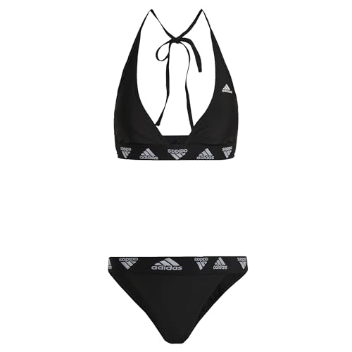 adidas Damen Halterneck Bikini, Black/White, M