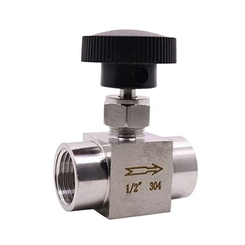 1/8'' 1/4'' 3/8'' 1/2'' Female To Female Thread Stainless Steel Needle Valve Flow Control Shut Off Needle Valve Pipe Fittings, 1pcs(1/2