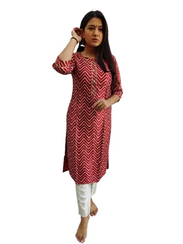 Image of Prijam Traditional Straight Long Kurti Mashru Leriya