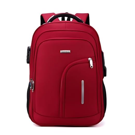 Mochila Masculina Reforçada Grande para Notebook Trabalho Viagem Faculdade Mochila Executiva Impermeável Resistente Antifurto Adulto (Vermelho)