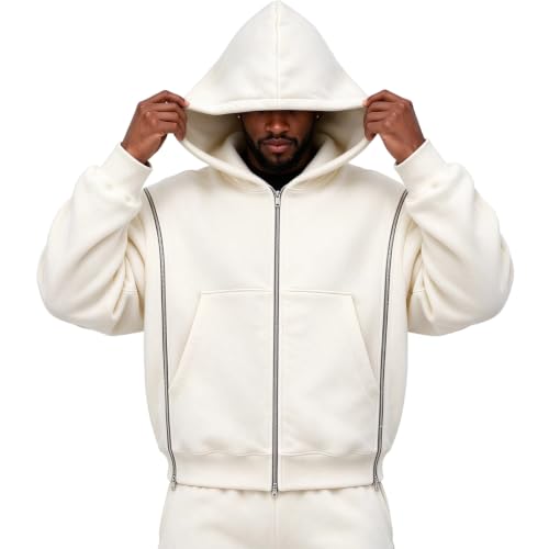 Mens Zip Up Hoodie Oversized Light Fall Jackets Fleece Sweatshirt 2026 - image 1