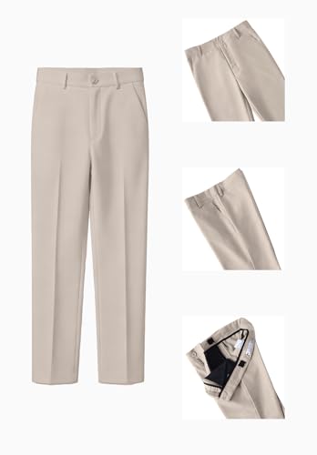 Image of DHTS Boys Dress Pants (Size 2-20 Years) Slim Fit Uniform Pants for Toddler & Teens