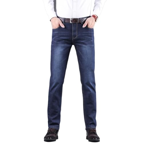Basic Mid-Rise Straight-Leg Trousers Comfortable Trousers Loose Men's Jeans for Men
