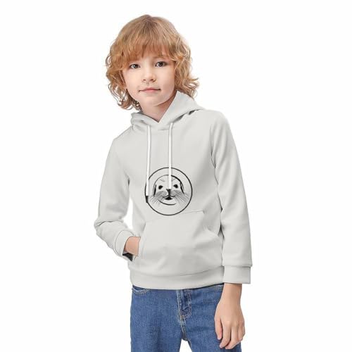 Lion de mer pull à capuche enfants imprimé mignon vêtement léger 8-10 ans