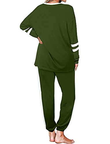 Image of Aloodor Sweatsuit for Women 2 Piece Outfits for Womens Crewneck Sweatshirts Pullover
