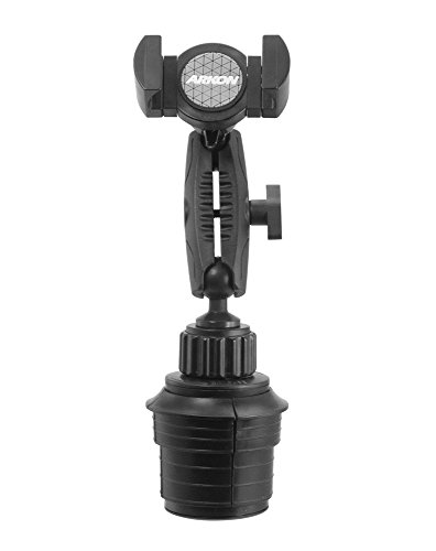 ARKON Car Cup Holder Phone and Midsize Tablet Mount for iPhone Xs XR 8 7 Plus Galaxy Tab Retail Black (XLRM023)