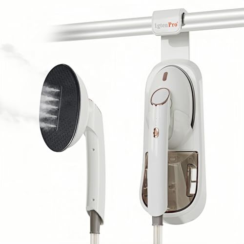 LgTenPro Handheld Clothes Steamer, 400ml Detachable Water Tank, 1500W & 20s Fast Heat-Up with 3 Steam Levels, Vertical/Horizontal Use, Professional Wrinkle Remover for All Fabrics, Home & Office