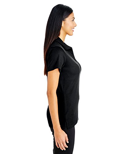 Devon & Jones Crownlux Performance™ Ladies' Plaited Polo L Black #TOP1