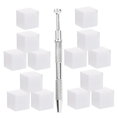 HAPINARY Manicure Nail Art Sponges with Fade Technique Soft Sponge and Stainless Steel Gripper Tool