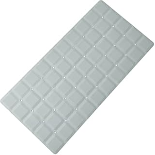 Webos Foldable Silicone Bathtub Mat: Jumbo Size Heavy Duty Safety Bath Mat for Tub Without Suction Cups Non Slip Bath & Shower Mat for Textured, Reglazed, Refinished Tub (Grey, 35.8 x 17.7)