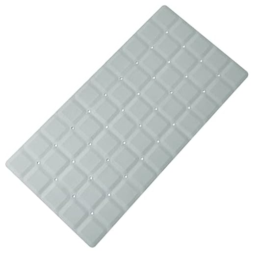 Webos Foldable Silicone Bathtub Mat: Jumbo Size Heavy Duty Safety Bath Mat for Tub Without Suction Cups Non Slip Bath & Shower Mat for Textured, Reglazed, Refinished Tub (Grey, 35.8 x 17.7)