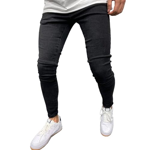 Maiyifu-GJ Slim Fit Stretch Jeans for Men Fashion Skinny Biker Jeans Tapered Leg Hip Hop Denim Pants with Multiple Pockets3