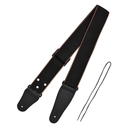 Skyzone Sangle guitare, sangle de guitare acoustique en coton doux avec cuir artificiel Sangle de guitare noire pour… - Les Beatles, Paul McCartney, John Lennon, RIngo Starr, George Harrison Skyzone Sangle guitare, sangle de guitare acoustique en coton doux avec cuir artificiel Sangle de guitare noire pour…