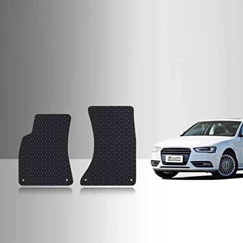 TOUGHPRO Floor Mats Accessories for Audi A4 All Weather Heavy Duty (Made in USA) Black Rubber 2008 2009 2010 2011 2012 2013 2014 2015 2016 (Front Mats)