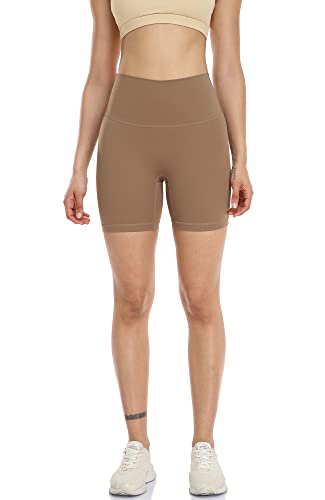 Image of icyzone High Waisted Workout Biker Shorts for Women, Yoga Gym Running Compression Spandex Shorts 4 inch /6 inch