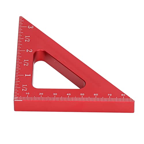 45/90 Degree Layout Thickened Ruler, Woodworking Ruler, Aluminum Alloy Square with Inch Metric Scales, for Woodworking Measurement, Height