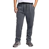 Sweatpants for Men Lightweight Cotton Casual Pants Fashion Loose Fit Straight Leg Sweatpants Elastic Waist Drawstring Dark Gray