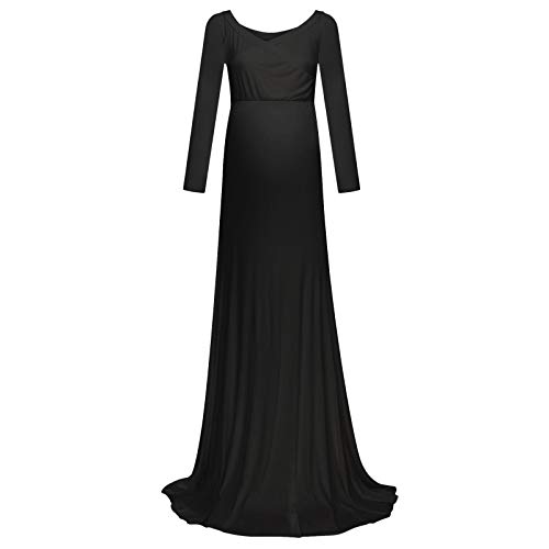 Robe longue maternité col V pour célébrer la maternité parfaite