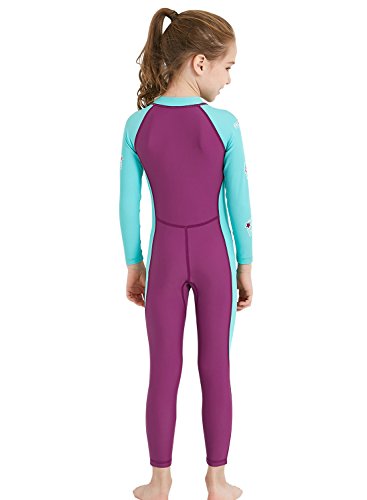 Boys Girls Long Sleeve Swimsuit Upf 50+ Sun Protective Rash Guard One Piece Wetsuit Swimwear Rose S #TOP4