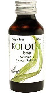 Kofol Sugar-Free Cough Syrup | Ayurvedic Cough Syrup for Dry & Wet Cough in Diabetes | Non-Drowsy, Non-Alcoholic | Suitable for all Ages – 100ml (Pack of 2)
