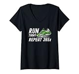 Photo Gallery donna esegui oggi ripeti 365 - running streak runner maglietta con collo a v Photo Gallery donna esegui oggi ripeti 365 - running streak runner maglietta con collo a v