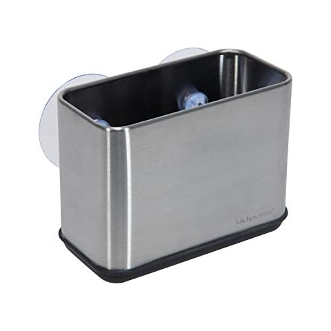 Kitchen Details Cup Sponge Holder/Basket, Space-Saving, Perfect for Kitchen or Bathroom, Sleek, in Stainless Steel Suction Sink Caddy (4192-SS) Cover