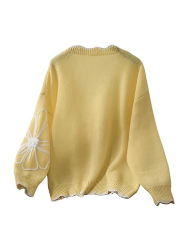 Verdusa Women's Plus Size Floral Cardigan Sweaters Button Front Knit Outerwear Autumn Outfits2