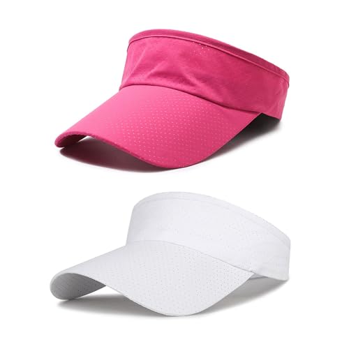 FOUNSHO 2PCS Visières de Pare Soleil Femme Homme, Visor Protection été Anti-Soleil Maille Chapeau Visières Séchage Rapide Sport Cap pour Golf Tennis (FR/ES,...