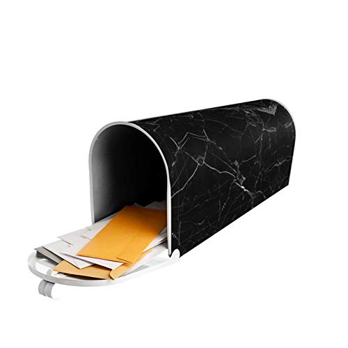 Image of Dujiea Black Marble Mailbox Wrap - Waterproof Magnetic Post Box Cover - Large Size 25.5 inchL x 21 inchW - Garden Yard Outside Farmhouse Home Decor