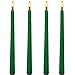 10 inch Taper Candles 4 Pack - Metallic Taper Spiral Candle Taper Candles - Unscented Dripless and Smokeless Home DÃ©cor - Dinner, Party, Wedding, Halloween, Churches (10 inch, Green)