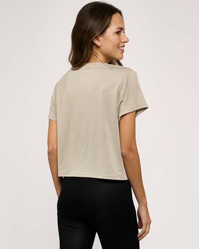 Real Essentials 5 Pack: Women's Dry-Fit Breeze Tech Crop Tops – Short Sleeve Athletic Workout, Yoga Tees (Available in Plus)3