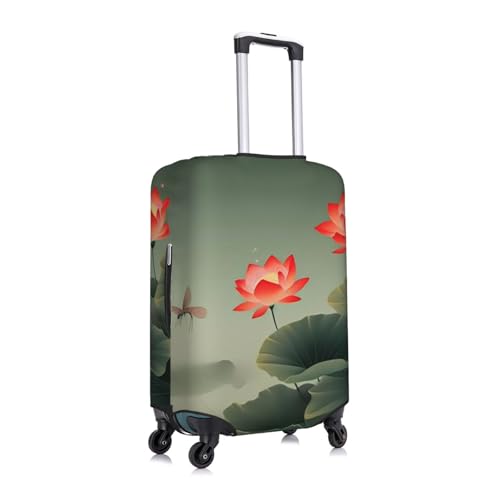 Flower And Dragonfly Print Luggage Suitcase Covers Elastic Washable Luggage Protector Luggage Covers For Suitcase3