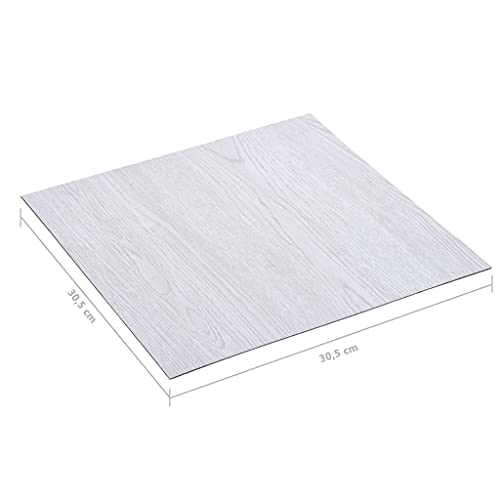 vidaXL 20x PVC Fliese Selbstklebend Vinylboden Bodenbelag Laminat Dielen Planken Vinyl-Fliesen Laminatboden Fu&szlig;boden Wohnzimmer 1,86m&sup2; Wei&szlig;