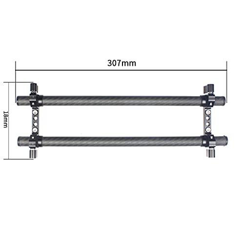 Image of 15mm Dual Railblock Clamp with 30cm Carbon Fiber Tube Rod for Dia 15mm Rod Rail System Follow Focus Camera Cage (Clamp + Tube Rod)