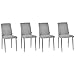 HOMCOM Set di 4 Sedie Imbottite da Salotto Stile Moderno, Rivestimento Tessuto e Gambe in Metallo, 41.5x54.5x87cm, Grigio