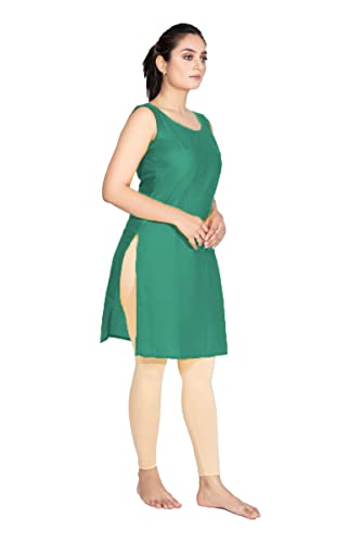 Image of Women's Cotton Long Camisole for Kurti /Suit Slip /Long Inner /Samij for Women Sameej /Knee Length Inner Wear /Sameez /Kurti Slip /Round Neck /Invisible