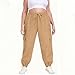 Womens Plus Size Cargo Sweatpants Casual Oversized Athletic Joggers Fashion Outfits Y2k High Waist Pants with Pockets Khaki