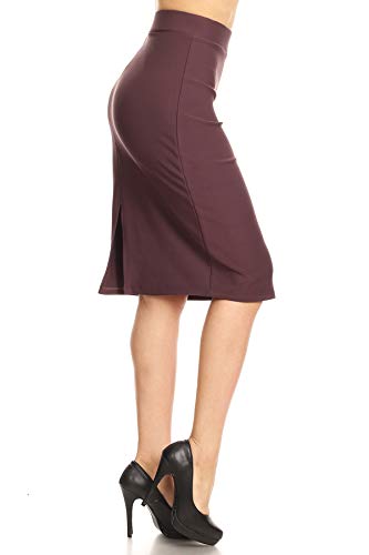 LA12ST Women's Stretch Below The Knee Pencil Skirt for Office Wear2