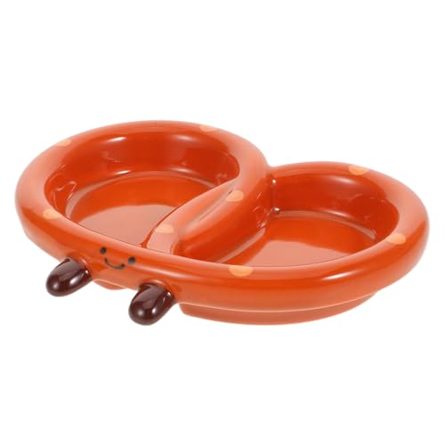 NUOLUX 陶瓷格?料? 小型セラミック仕切り付き調味料皿 ソースボウル 醤油用 多機能ディッププレート スナック仕けトレイ