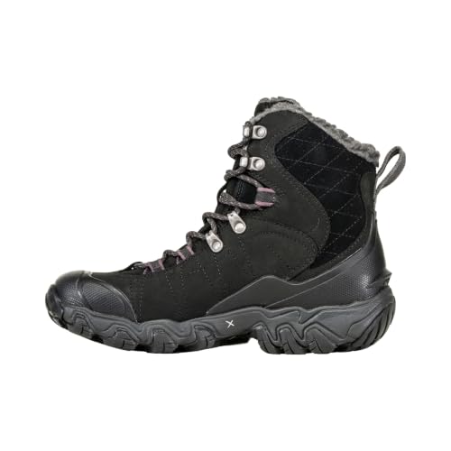 Oboz Women's Bridger 7' Insulated B-DRY, Black, 8 | Waterproof Winter Hiking Boots with Traction Lugs for Snowy Trails and Cold-Weather Adventure