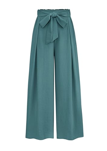 PRETTYGARDEN Women's Palazzo Wide Leg Work Dress Pants Sage Green