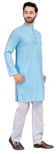 Image of Studio Shringaar Men's Cotton Relaxed Fit Straight Kurta