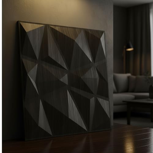 Image of Kayra Decor PVC Wall Panel - PVC Diamond Design, Grey Pine Wood Color 19.7 inch X 19.7 inch (Pack of 18) - Covers 48.51 Sq. Ft.