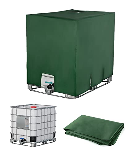 IBC Tank skydd, regntunna, tillbehör för vattentank 1 000 l, IBC tank-skydd, anti-UV skyddspresenning, regnvattentank-presenning, IBC-skydd, 120 x 100 x 116 cm (grön)
